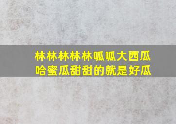 林林林林林呱呱大西瓜 哈蜜瓜甜甜的就是好瓜